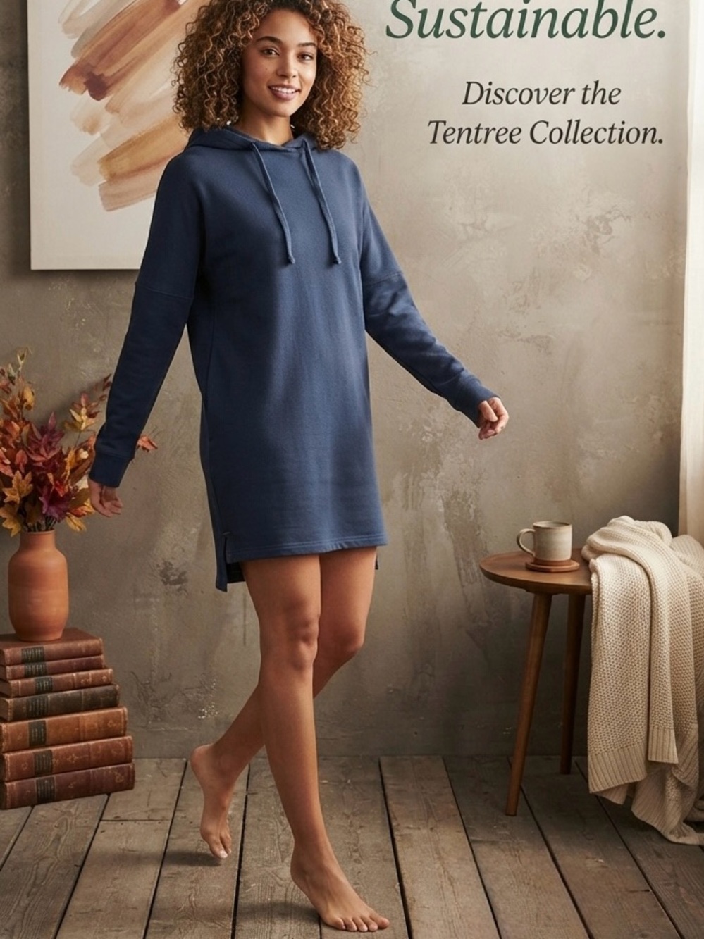 NWT TENTREE LARGE Luxe Oversized Hoodie Sweatshirt Dress